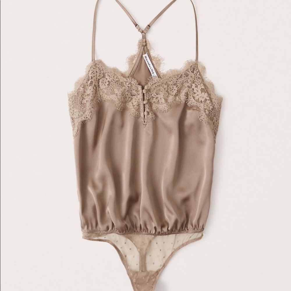 A&F Satin Lace Bodysuit NWT